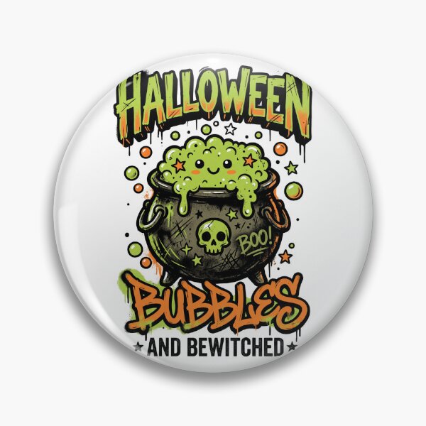 Item preview, Halloween Bubbles and Bewitched Cauldron Spooky Graphic Tee designed and sold by DarylWelsh2024.