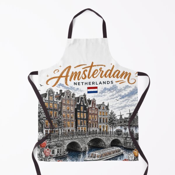Item preview, Amsterdam Netherlands Vintage Travel Art designed and sold by CHC.