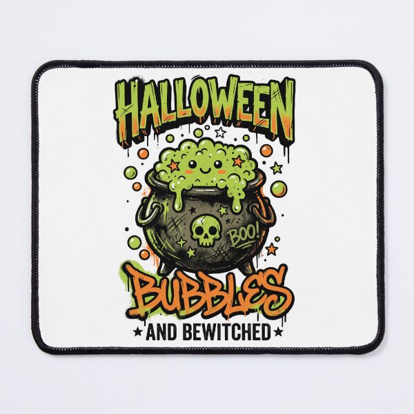 Item preview, Halloween Bubbles and Bewitched Cauldron Spooky Graphic Tee designed and sold by DarylWelsh2024.