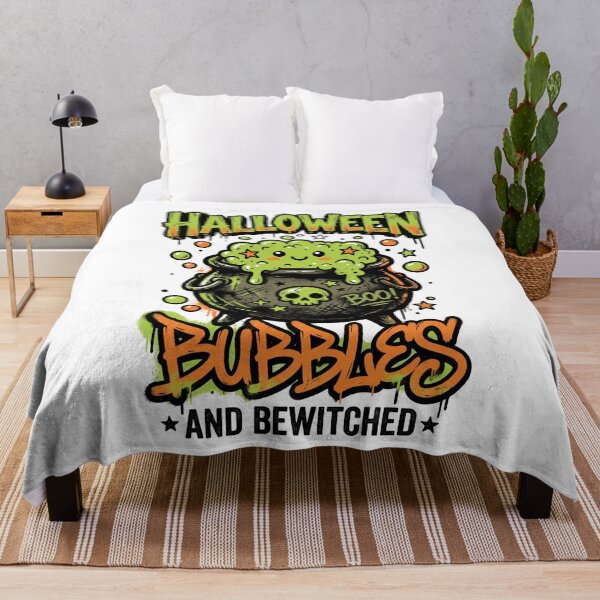 Item preview, Halloween Bubbles and Bewitched Cauldron Spooky Graphic Tee designed and sold by DarylWelsh2024.