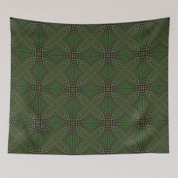 Item preview, Irish National Tartan Four Leaf Reflection Fractartan  designed and sold by Cathedral of Curiosity.