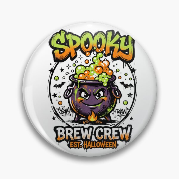 Item preview, Spooky Brew Crew Cauldron with Fire Urban Halloween Design Tee designed and sold by DarylWelsh2024.
