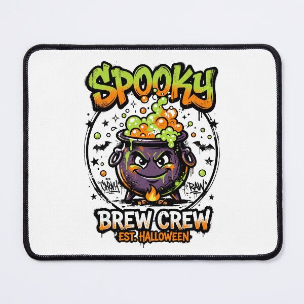 Item preview, Spooky Brew Crew Cauldron with Fire Urban Halloween Design Tee designed and sold by DarylWelsh2024.