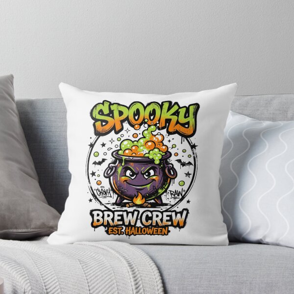 Item preview, Spooky Brew Crew Cauldron with Fire Urban Halloween Design Tee designed and sold by DarylWelsh2024.