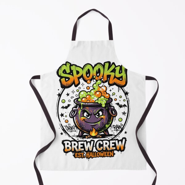 Item preview, Spooky Brew Crew Cauldron with Fire Urban Halloween Design Tee designed and sold by DarylWelsh2024.