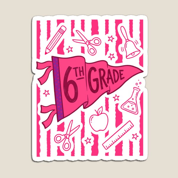 Item preview, Pennants Striped 6th Grade Girls Back to School sixth Grade designed and sold by MrDesing10 ⭐⭐⭐⭐⭐.