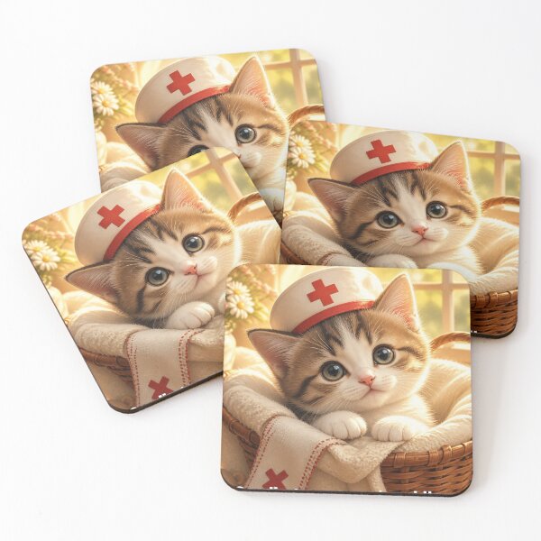 Item preview, Cute Nurse Kitten in Basket with Sweet Quote Art designed and sold by SALVO180674.