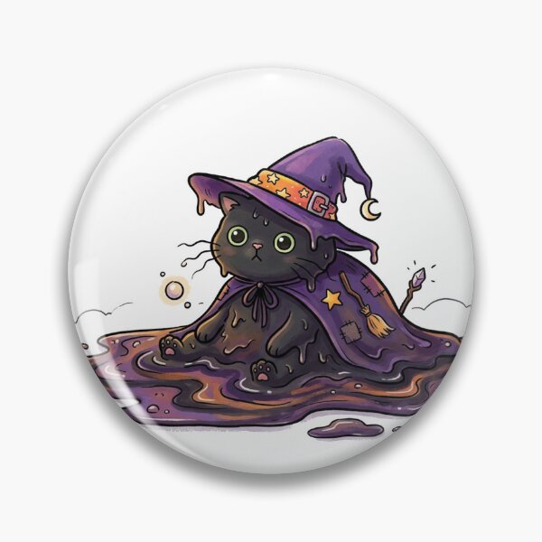 Item preview, witch black cat melting designed and sold by Stickers void.