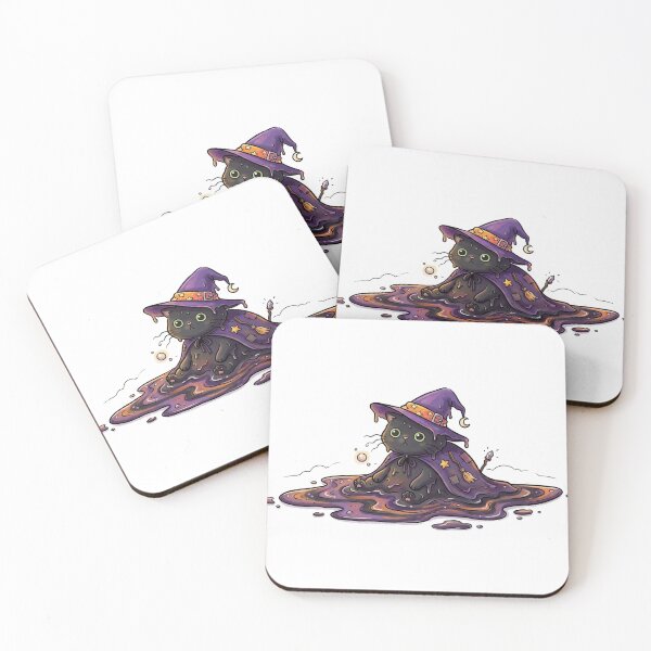 Item preview, witch black cat melting designed and sold by Stickers void.