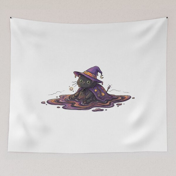 Item preview, witch black cat melting designed and sold by Stickers void.