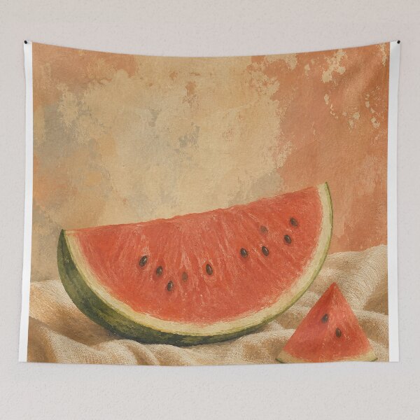 Item preview, Watermelon Wedge Watercolour Cottagecore designed and sold by GoldenHourWalls.