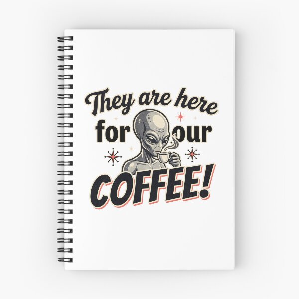 Aperçu de l'œuvre Ils sont là pour notre café – Amateurs de café rétro extraterrestres créée et vendue par Spaabus.