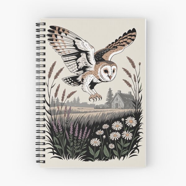 Item preview, Barn Owl Flying Farmland Wildlife Art designed and sold by NuvoraNest.