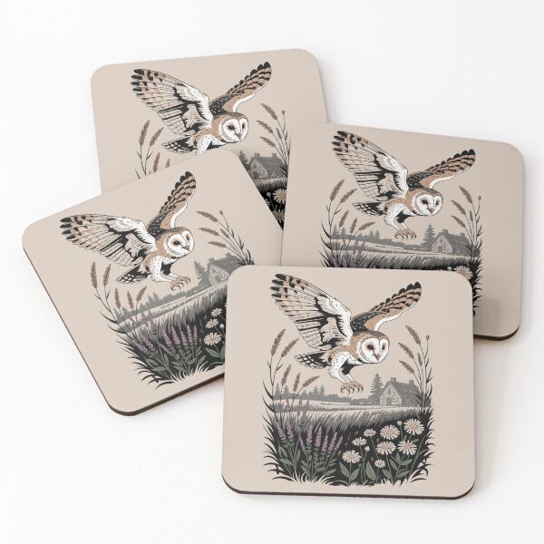 Item preview, Barn Owl Flying Farmland Wildlife Art designed and sold by NuvoraNest.