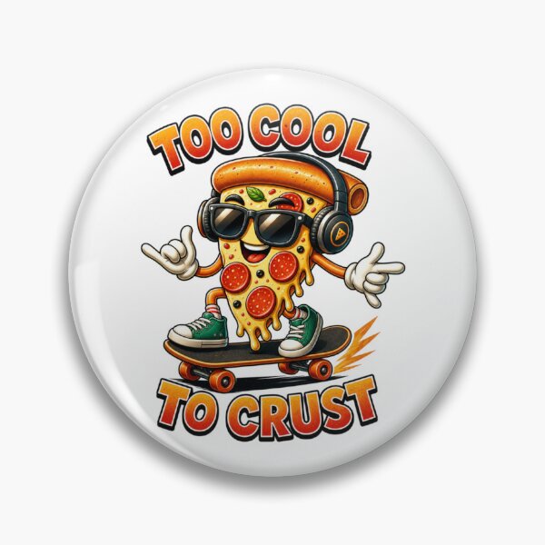 Item preview, Too Cool to Crust – Funny Pizza Skateboarder with Headphones designed and sold by CraigDesignWork.