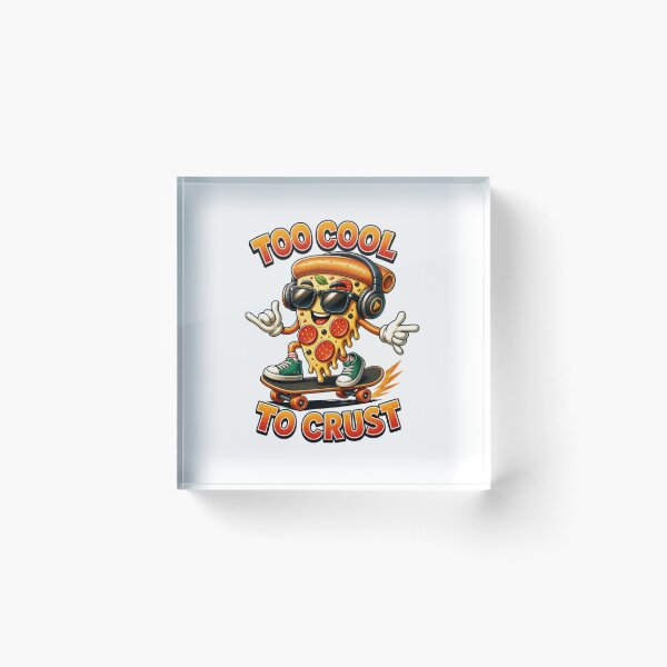 Item preview, Too Cool to Crust – Funny Pizza Skateboarder with Headphones designed and sold by CraigDesignWork.