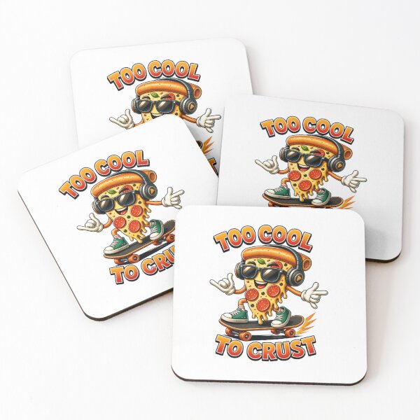 Item preview, Too Cool to Crust – Funny Pizza Skateboarder with Headphones designed and sold by CraigDesignWork.