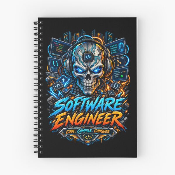Item preview, Software Engineer Skull – Code Compile Conquer Cyberpunk Programmer Design designed and sold by Koepke Art & Design.