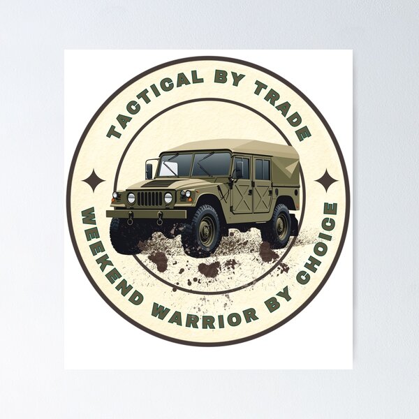 Item preview, Tactical by Trade, Weekend Warrior by Choice – Military Vehicle Badge Tee | Military Vehicle Emblem Design designed and sold by SIGNAL & BLOOM.