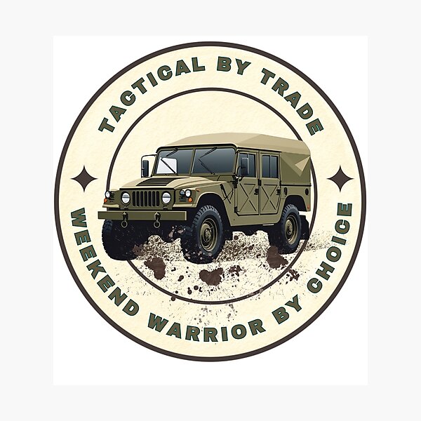 Item preview, Tactical by Trade, Weekend Warrior by Choice – Military Vehicle Badge Tee | Military Vehicle Emblem Design designed and sold by SIGNAL & BLOOM.
