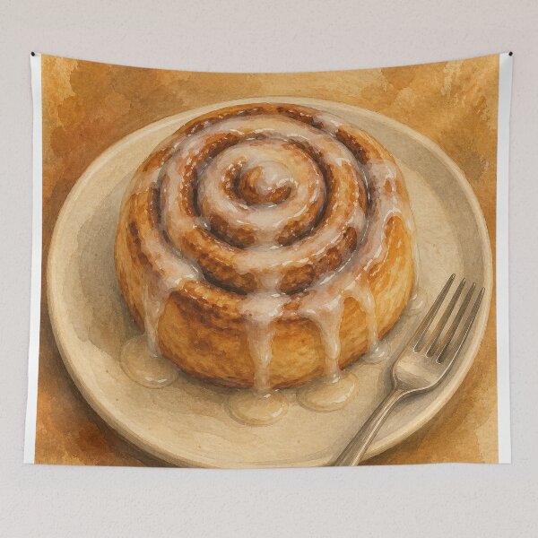 Item preview, Cinnamon Roll Watercolour Cottagecore designed and sold by GoldenHourWalls.