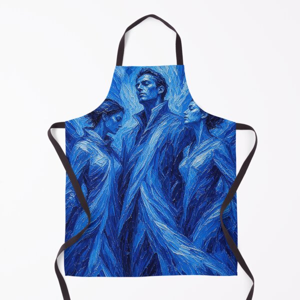 Item preview, Luminous Blue Expressionist Trio – Man and Two Women in Glowing Blue designed and sold by MFMart.