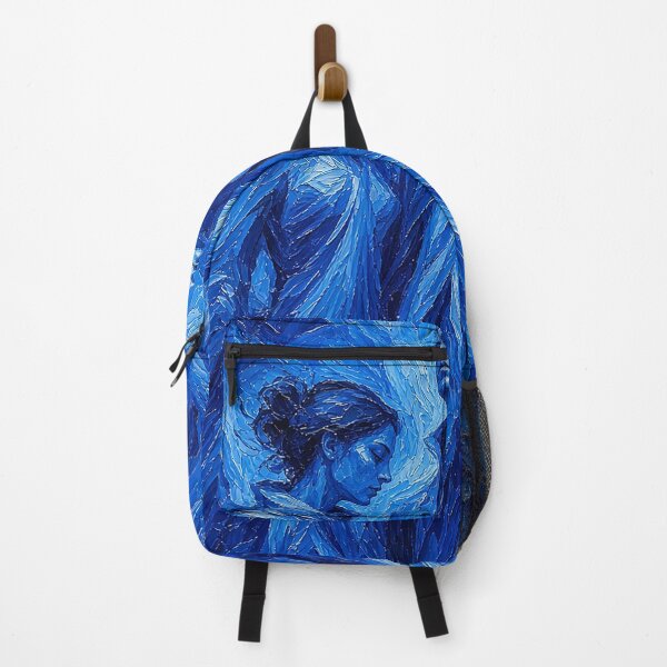 Item preview, Luminous Blue Expressionist Trio – Man and Two Women in Glowing Blue designed and sold by MFMart.