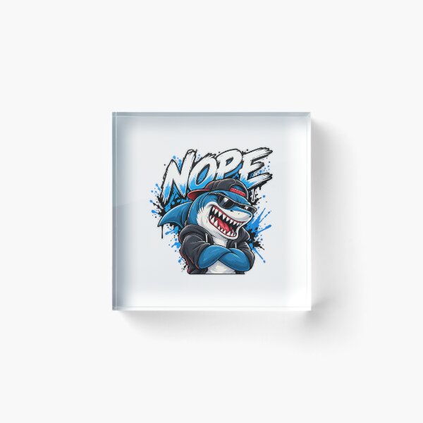 Item preview, Funny Shark NOPE Cartoon designed and sold by CartoonDesignn.