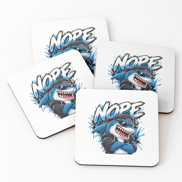 Item preview, Funny Shark NOPE Cartoon designed and sold by CartoonDesignn.