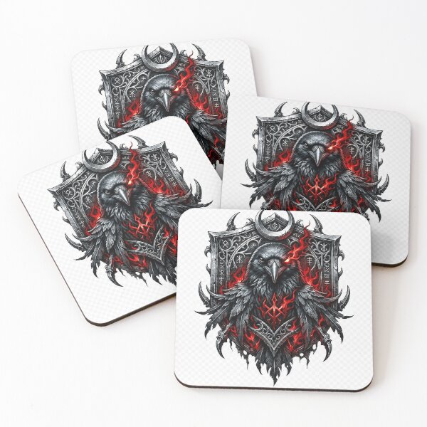 Item preview, Dark Gothic Raven Crest Shield - Fantasy Crow Emblem designed and sold by TheNightsCrest.