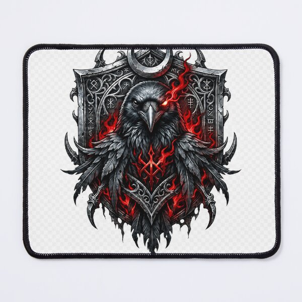 Item preview, Dark Gothic Raven Crest Shield - Fantasy Crow Emblem designed and sold by TheNightsCrest.