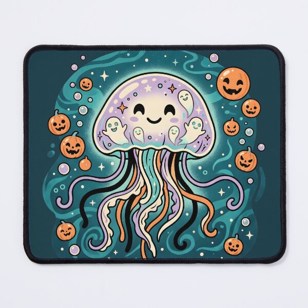 Item preview, "Stay Spooky, Stay Salty" Ghost Jellyfish − Halloween Coastal Design designed and sold by Sea Gem.