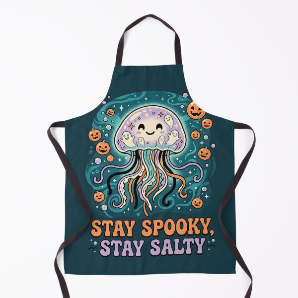 Item preview, "Stay Spooky, Stay Salty" Ghost Jellyfish − Halloween Coastal Design designed and sold by Sea Gem.