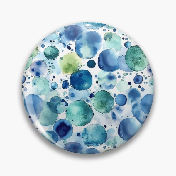 Item preview, Watercolour Dot Pattern Blue Teal and Green Painted Circles designed and sold by Yoruhara.