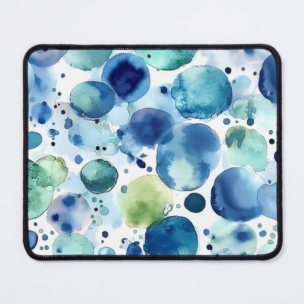 Item preview, Watercolour Dot Pattern Blue Teal and Green Painted Circles designed and sold by Nine Lives Studio.