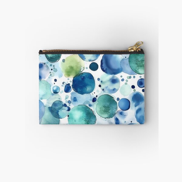 Item preview, Watercolour Dot Pattern Blue Teal and Green Painted Circles designed and sold by Yoruhara.