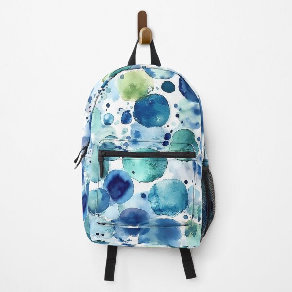 Item preview, Watercolour Dot Pattern Blue Teal and Green Painted Circles designed and sold by Yoruhara.