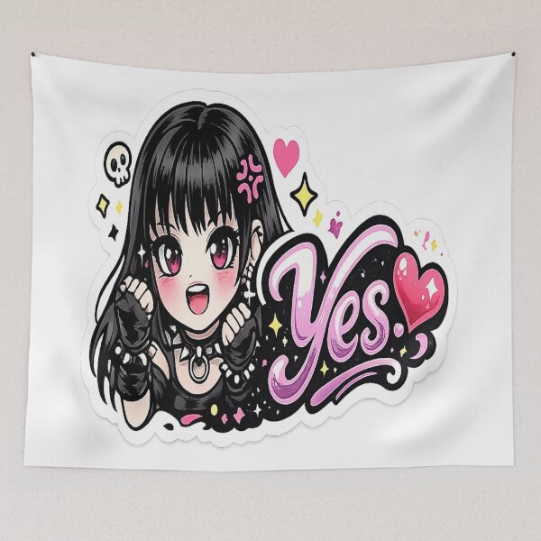 Item preview, Yes Cute Goth Girl Sticker designed and sold by AnnekeJordaan.