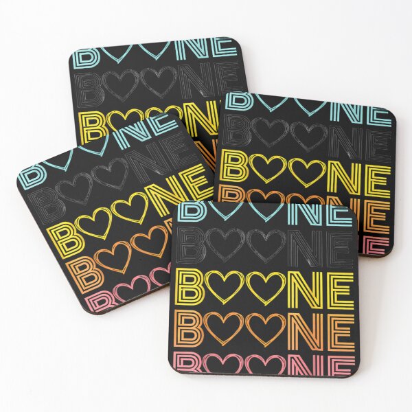 Item preview, Retro Boone Hearts – Colorful Neon Line Typography designed and sold by Pixele.