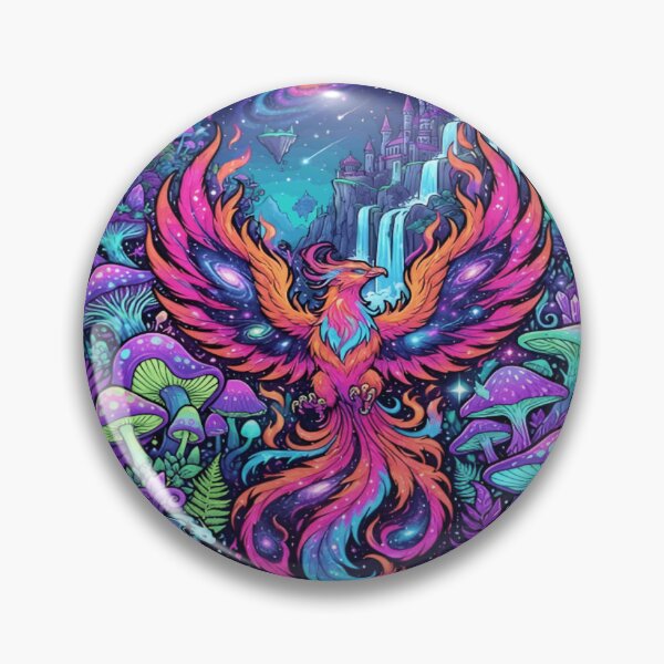 Item preview, Cosmic Phoenix Enchanted Forest Psychedelic Space Art designed and sold by DailySparks.