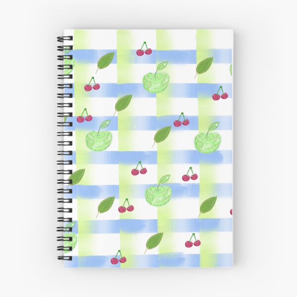 Item preview, Cute Green Apple and Cherry Plaid Gingham Seamless Pattern designed and sold by blue witch art.