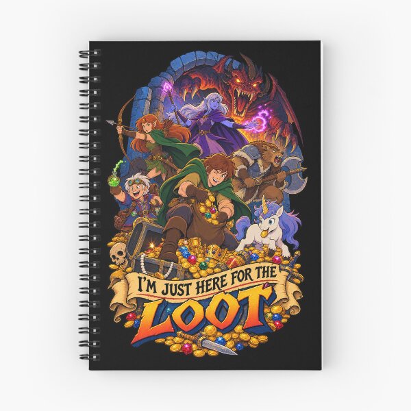 Item preview, RPG Humor: I’m Just Here for the Loot designed and sold by Spectrum House Designs.
