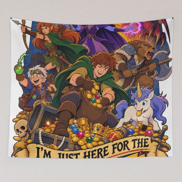 Item preview, RPG Humor: I’m Just Here for the Loot designed and sold by Spectrum House Designs.
