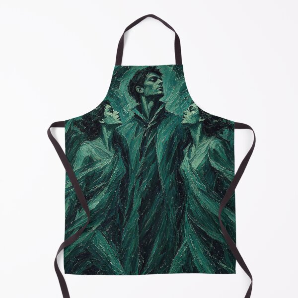 Item preview, Teal Expressionist Trio – Man and Two Women in Viridian Green designed and sold by MFMart.