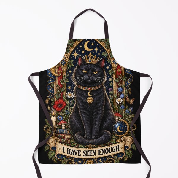 Item preview, Medieval Black Cat “I Have Seen Enough” Gothic Celestial Art designed and sold by Emoji Emblems.
