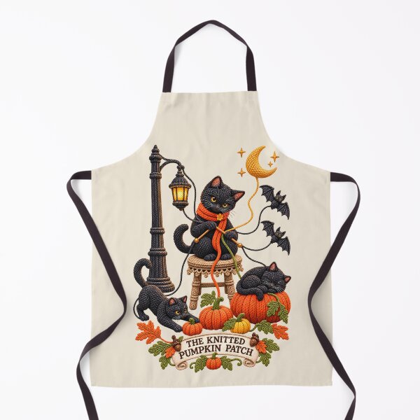 Item preview, The Knitted Pumpkin Patch – Cozy Autumn Cats designed and sold by radiogalaxy.