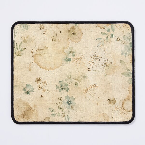 Item preview, Tea Stained Antique Linen Wildflower Botanical Pattern designed and sold by RescueHeart10.