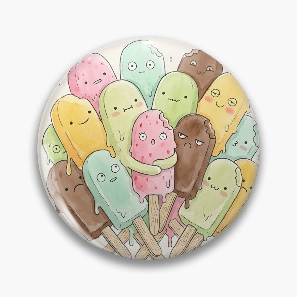 Item preview, Cute Gelato Bars Pile Kawaii Ice Cream Illustration designed and sold by DuckOddity.