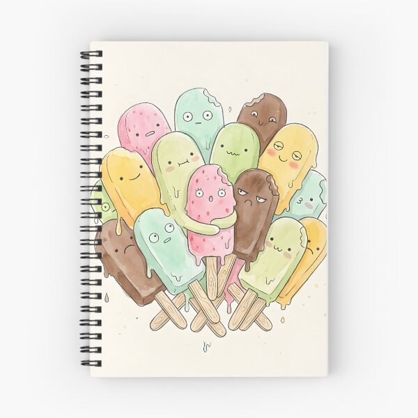 Item preview, Cute Gelato Bars Pile Kawaii Ice Cream Illustration designed and sold by DuckOddity.
