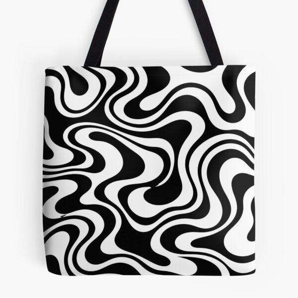 Item preview, Abstract seamless pattern with bold black and white wavy lines, trendy retro psychedelic liquid background designed and sold by Juli21794.